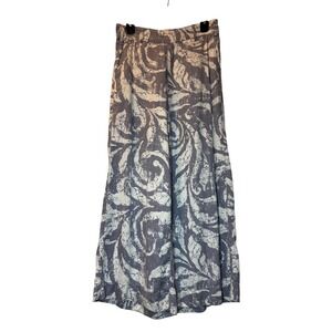 Joie Grey White Abstract Batik Print Wide Leg Lyocell Pants Womens Size Medium